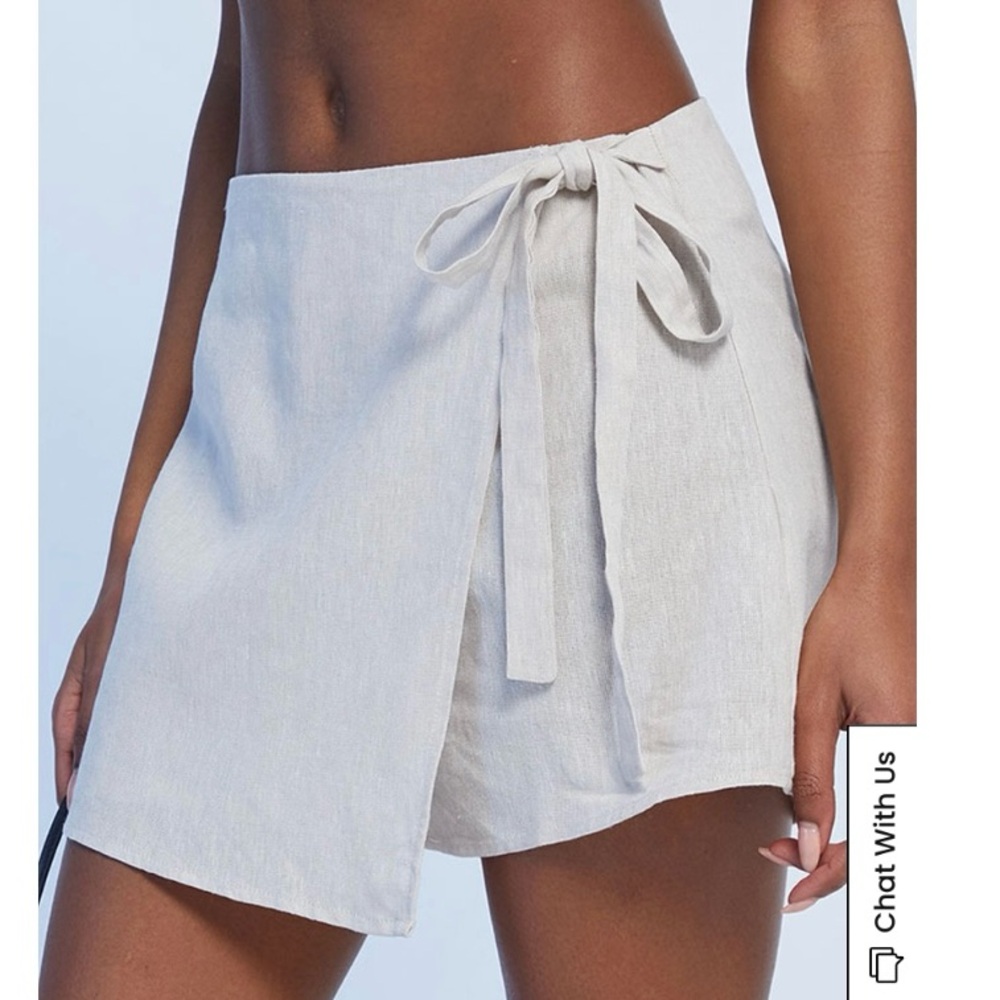 Linen wrap skort